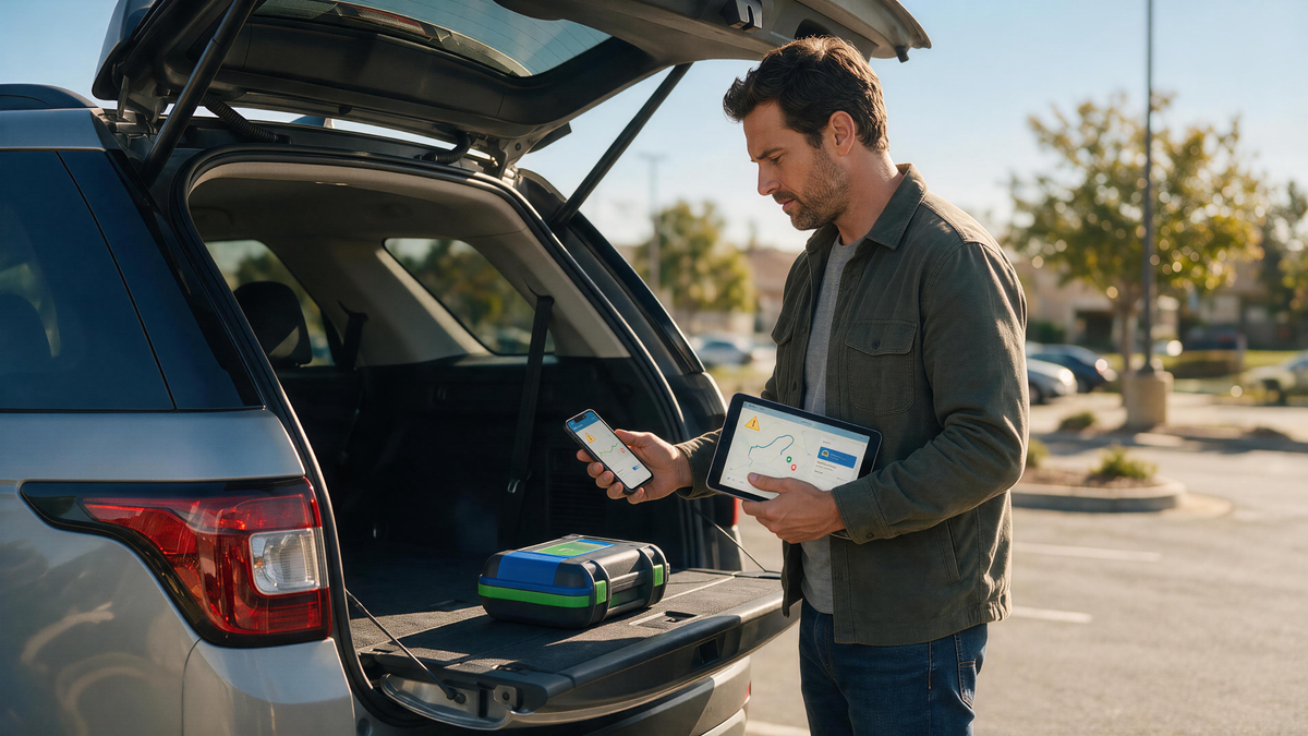 Owner validating route and alerts after transferring a GPS tracker
