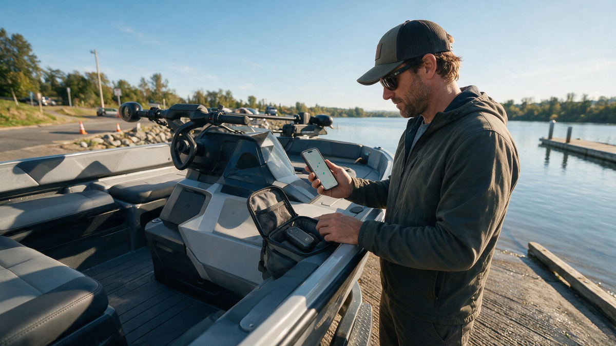 Testing boat GPS tracker reporting before launch