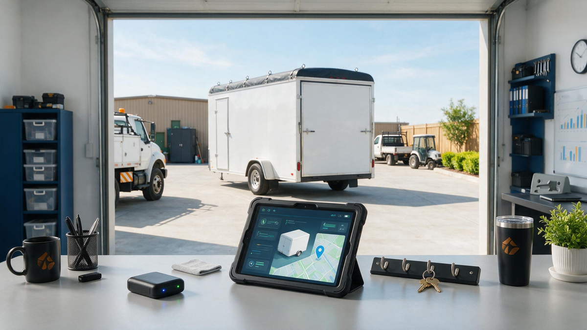Assigning an enclosed trailer and tracker before it leaves a business yard