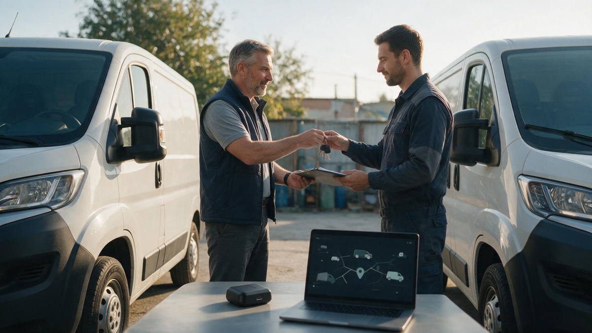Coordinating a tracker and van handoff