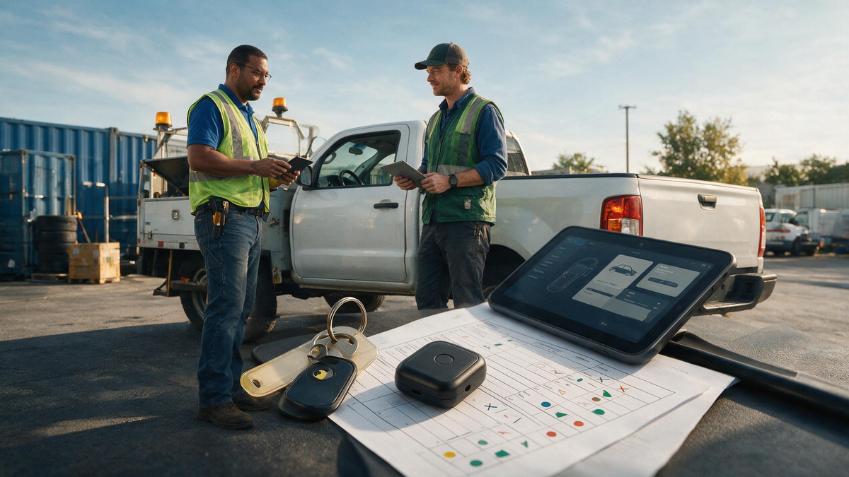 Matching the tracker, key, and shared vehicle before release