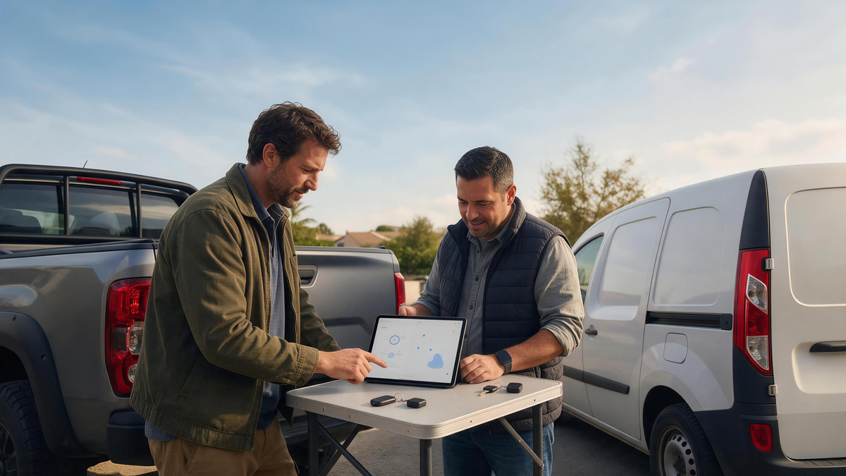 Testing GPS tracking with two field service vehicles