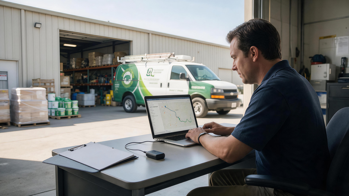 GPS Tracking for Pest Control Companies: service van route and supply-stop review in a U.S. business setting