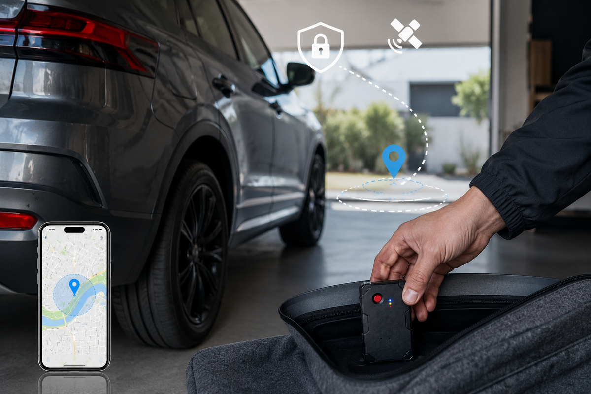 hidden GPS tracker placement on a car for vehicle security