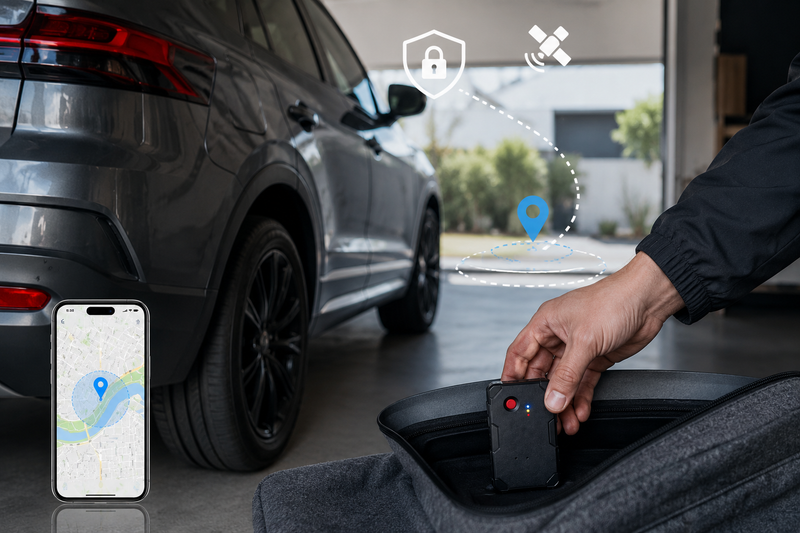 hidden GPS tracker placement on a car for vehicle security