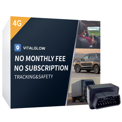 GPS Tracker for Vehicles, No Monthly Fee, No Subscription with Real-Time Tracking, 4G SIM and Data Included, Trip History, GeoFence, Speeding Alerts, Global Coverage, OBD, for Fleets & Families